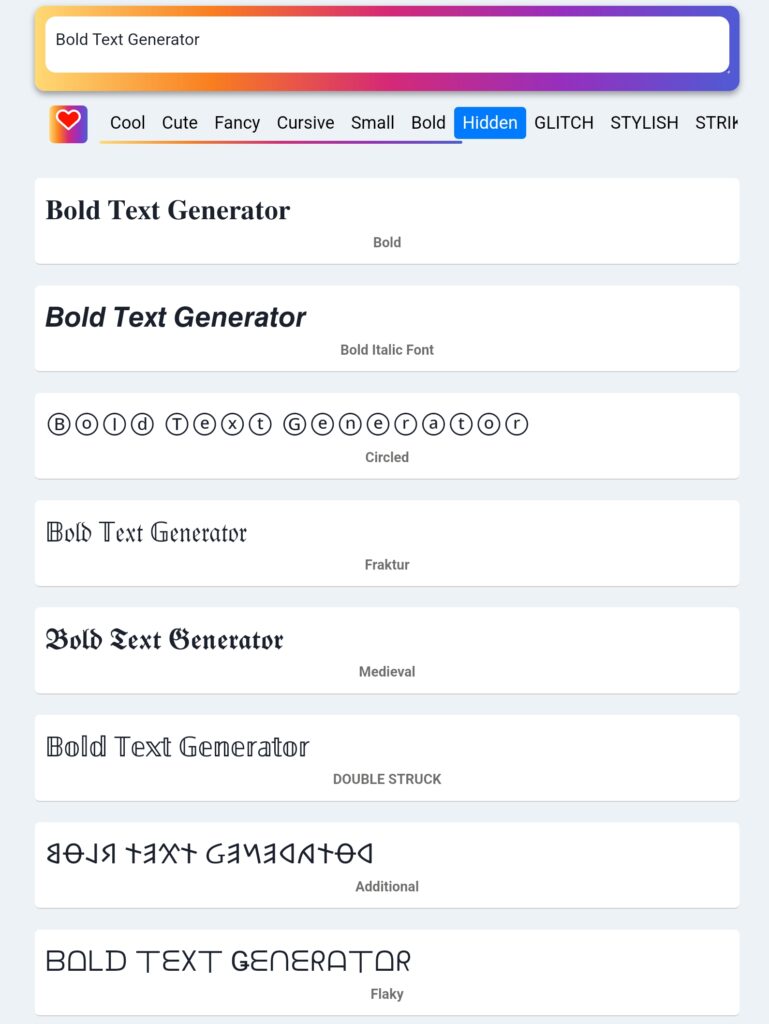 Bold Text Generator